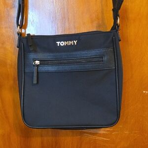 Tommy Hilfiger Black Crossbody Bag with Gold Accents